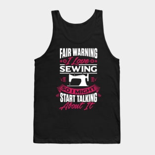 Funny Sewing Sewer Design Tank Top